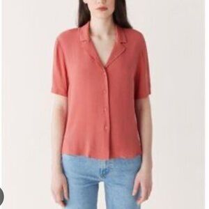 Camp collared blouse in coral
